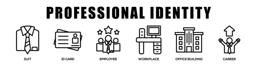 Professional Identity web banner icon illustration concept