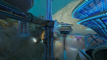 宇宙都市　3DCGレンダリング