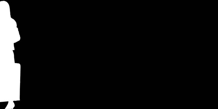 silhouette of a woman in working life daily action with alpha channel