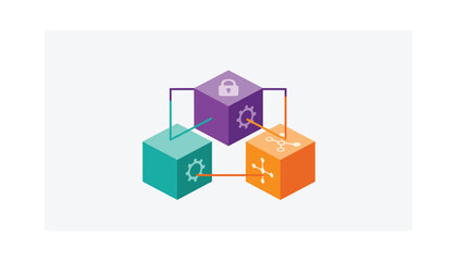 Obraz premium Secure data exchange between technology systems