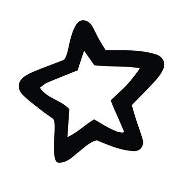 Star Hand Drawn w Black and White Thick Lines