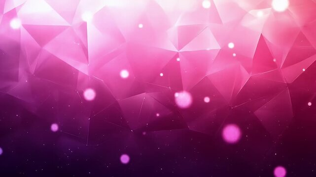 Abstract geometric design in shades of pink and purple.  A network of interconnected triangular shapes, with soft light effects and subtle details, creating a layered visual effect