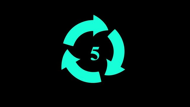 Circular Arrow Loop Animation With Number Count 