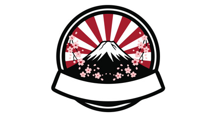 Retro Mount Fuji Badge Design