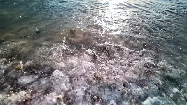 Slow Motion Waves Over Pebble Beach