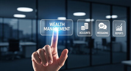 Wealth Management interface as financial technology concept.