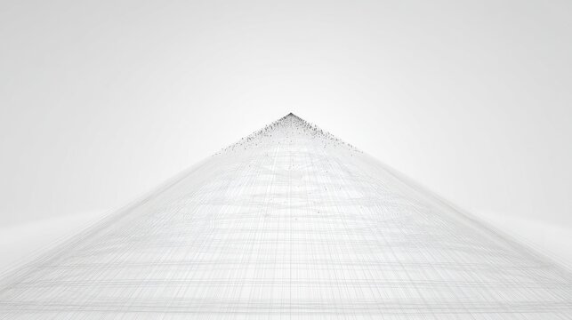 Abstract pyramid structure geometric design on white background