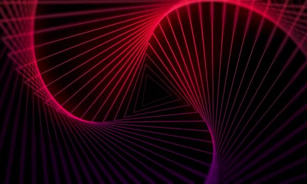 Abstract red background vector featuring digital wave lines and a light fractal pattern for a modern technology design backdrop