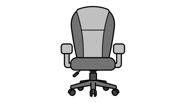 Office Chair Vector Illustration, Modern Furniture Design, Workspace Concept
