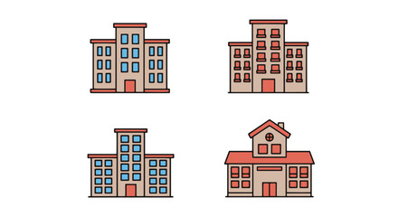 Fototapeta premium Apartment Building abstract modern style illustration