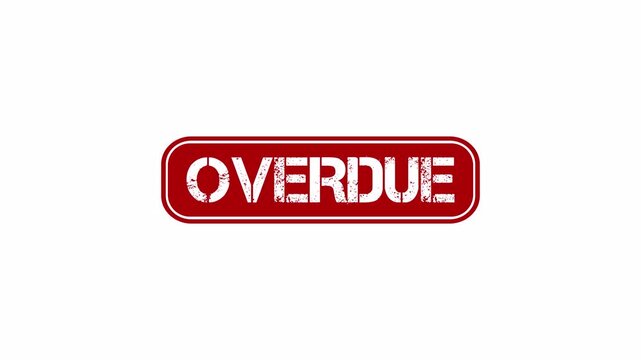 overdue red stamp animation, animated overdue payment reminder stamp label