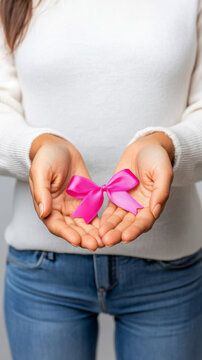 Hands holding itp awareness ribbon as a symbol of hope and support