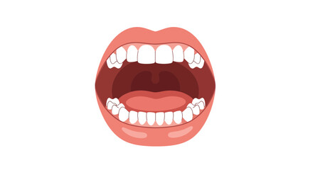 Fototapeta premium Open Mouth Vector Illustration, showing teeth and gums, for dental health, healthcare, and medical concepts.