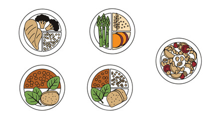 Balanced Meal Line colorful digital color