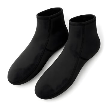 Thin 2mm neoprene snorkeling socks for comfort during underwater adventures isolated on a bright white background