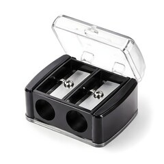 Obraz premium Dual sharpener for cosmetic pencils for precise makeup application isolated on a pure white background