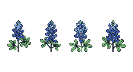 Bluebonnet Line art creative tone color illustration © Shreyas