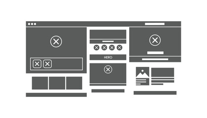Fototapeta premium Modern web design elements with gray interface components