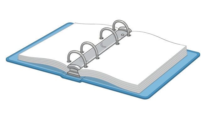 Open ring binder image, photography, business concept, office supplies, document storage, blank pages