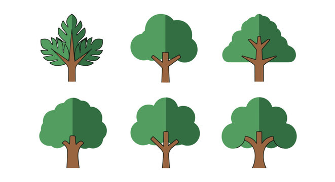 Breadfruit tree Line minimal smooth color vector
