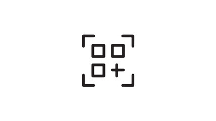 Obraz premium QR code symbol in simple minimalist design with black color on white background for mobile payment