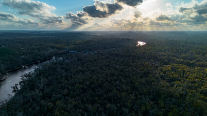 Obraz premium aerial view of river