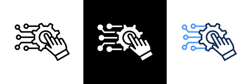 Digital Transformation triple icon