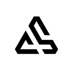 Letter CS triangle monogram logo