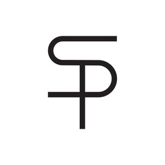 Letter SP minimalist monogram logo design
