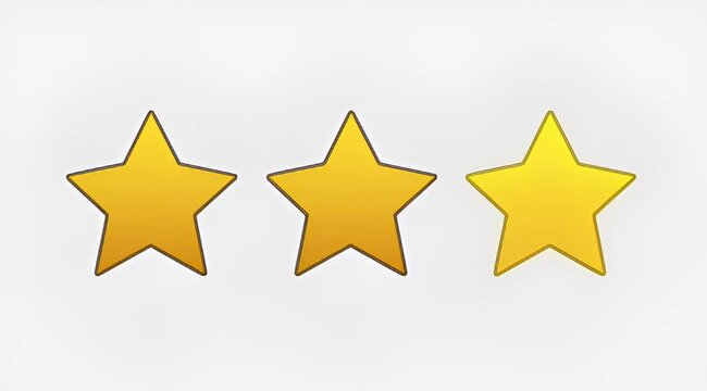 Illustration of three gold stars indicating a product or service rating