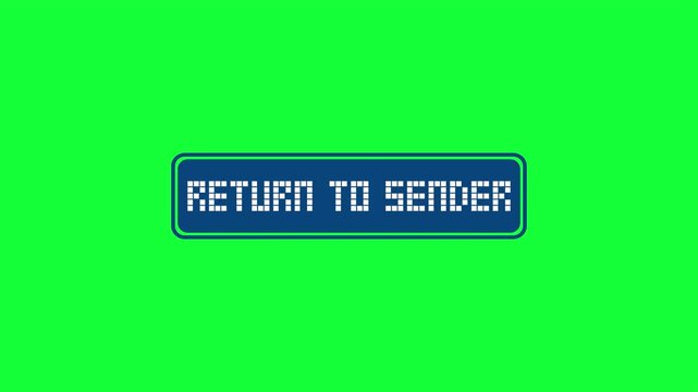 return to sender red stamp animation on green screen.