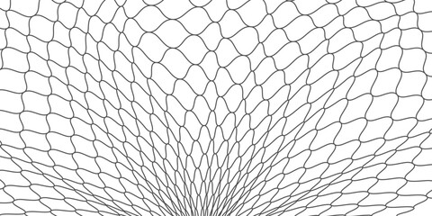 Fishing net seamless pattern. Mosquito protection flying insect plastic net. Football gates mesh texture. Basketball hoop pattern. Chain link fence. Vector illustration on white background. © khoimuddin