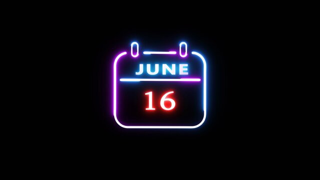Neon calendar icon illustration. Calendar concept, important date and schedule.