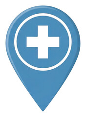 Fototapeta premium Blue map marker png circular details png geographic point png destination icon png digital map png navigation symbol png transparent background image