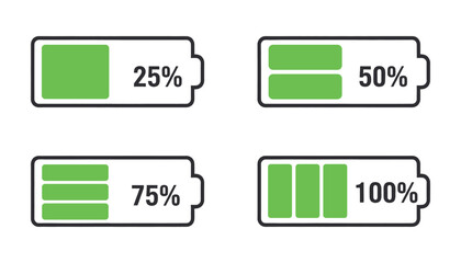 Battery charge levels illustration