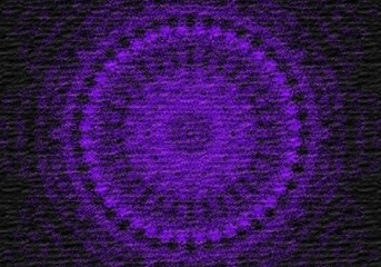 Obraz premium Glowing purple mandala radial design with circular symmetry on dark background