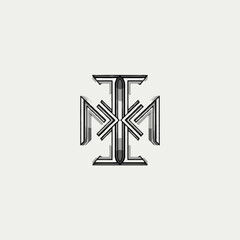 Fototapeta premium Monogram Logo Design with Interlocking Letters and Geometric Shapes.