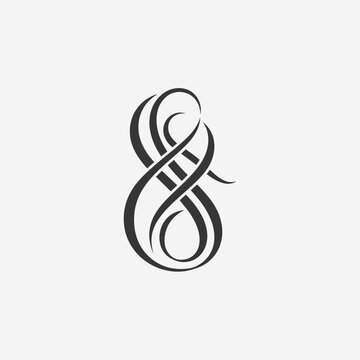 Elegant and intricate calligraphic ampersand symbol design.