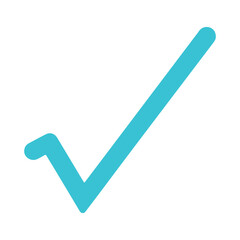 Turquoise Checkmark Icon Isolated Minimal Vector