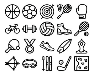 Set of 20 sports icons vector