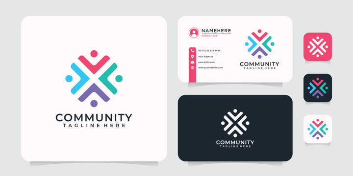 Collaboration community team logo concept for teamwork group