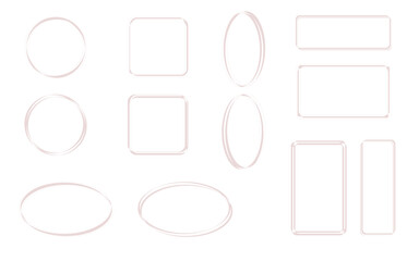 セピア色の円と長方形のフレームセット。