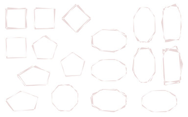 セピア色の幾何学的なフレームセット。