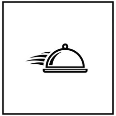 Obraz premium Fast Food Delivery Service Icon with Speed Lines.