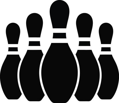 Bowling Pins Vector Graphic for Sports and Leisure Activities