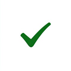 A vivid green checkmark on a plain white background, symbolizing approval
