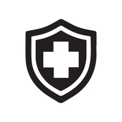 Obraz premium black and white shield icon vector illustration