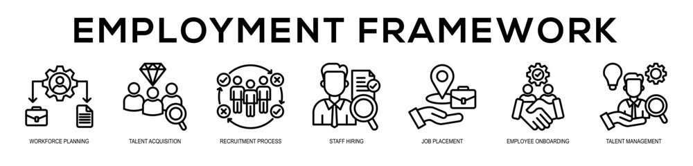 Employment Framework web banner icon illustration concept