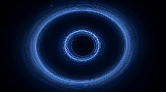 Simulated Black Hole in Space with Bright Blue Light Bending Effect
