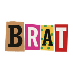 PNG Colorful letters spell BRAT.